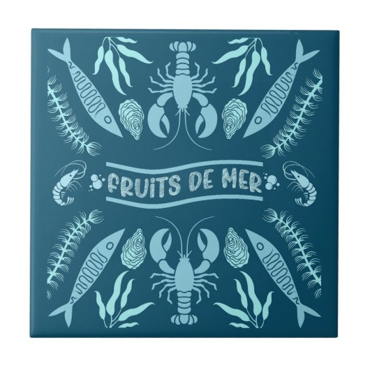 Seafood Art Decor Prints Tegeltje (Voorkant)
