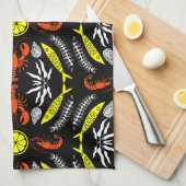 Seafood Art Decor Prints Theedoek (Quarter Fold)