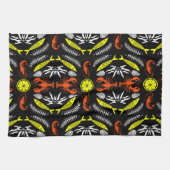 Seafood Art Decor Prints Theedoek (Horizontaal)