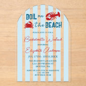 Seafood Boil Bachelorette Party Acryl Uitnodigingen (Voorkant)