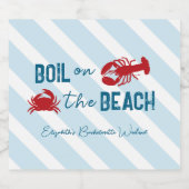 Seafood Boil Bachelorette Party Sparkling Wijnetiket (Enkel label)