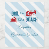 Seafood Boil Bachelorette Party Wijn Etiket (Enkel label)