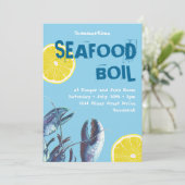 Seafood Boil Blue Lobster en Lemon Kaart (Staand voorkant)