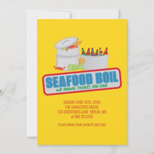 Seafood Boil Jaarlijkse Vaderdag Uitnodigingen (Voorkant)