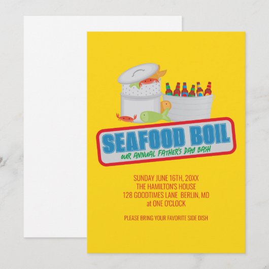 Seafood Boil Jaarlijkse Vaderdag Uitnodigingen (Voorkant / Achterkant)