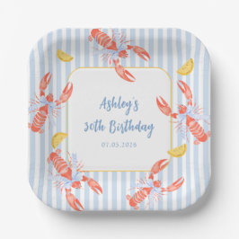 Seafood Boil Lobster Bake Birthday Paper Plates Papieren Bordje