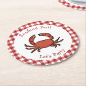 Seafood Boil Party Ronde Kartonnen Onderzetter (Gebogen)