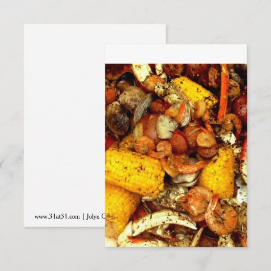 Seafood Boil Uitnodiging (Voorkant / Achterkant)