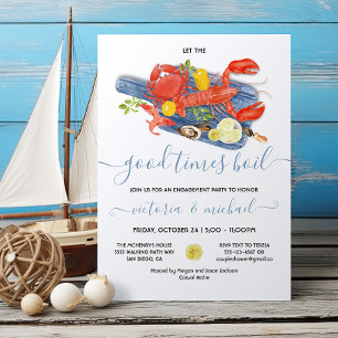 Seafood Boil Verloving Rehearings Dinner Party Kaart