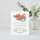 Seafood Boil Verloving Rehearings Dinner Party Kaart (Staand voorkant)