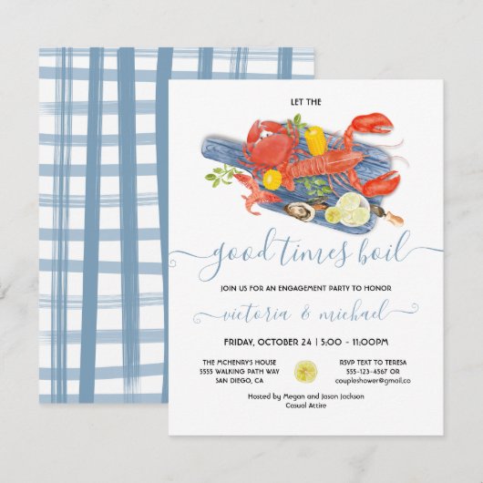 Seafood Boil Verloving Rehearings Dinner Party Kaart (Voorkant / Achterkant)