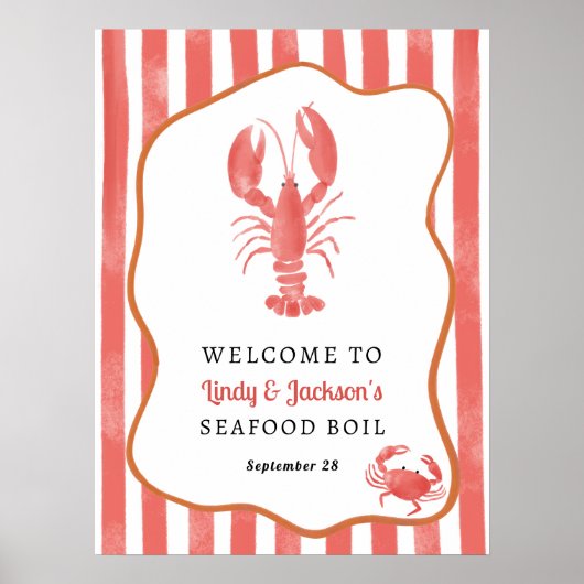 Seafood Boil Welcome Foam Board Poster (Voorkant)