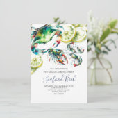 Seafood Boil Zomerfeestuitnodigingen Kaart (Staand voorkant)