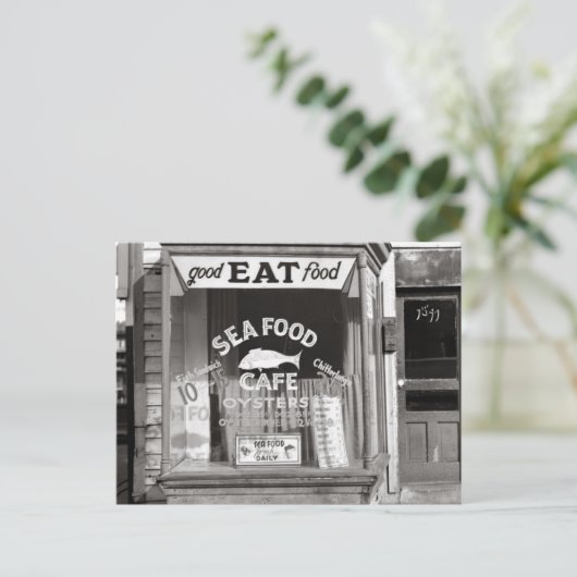 Seafood Cafe, 1937 Briefkaart (Staand voorkant)