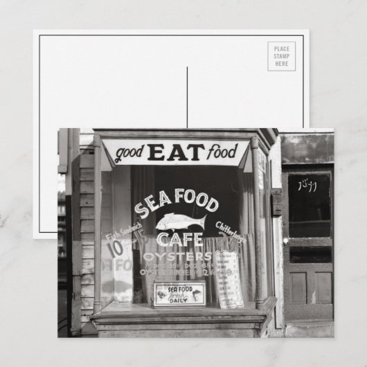 Seafood Cafe, 1937 Briefkaart (Voorkant / Achterkant)