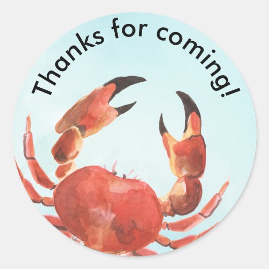 Seafood Crab Boil Birthday Party Ronde Sticker (Voorkant)