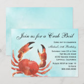 Seafood Crab Boil Summer Birthday Party Kaart (Voorkant / Achterkant)