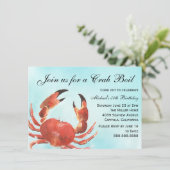 Seafood Crab Boil Summer Birthday Party Kaart (Staand voorkant)