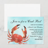 Seafood Crab Boil Summer Birthday Party Uitnodiging Briefkaart (Voorkant / Achterkant)
