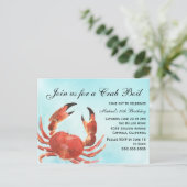 Seafood Crab Boil Summer Birthday Party Uitnodiging Briefkaart (Staand voorkant)