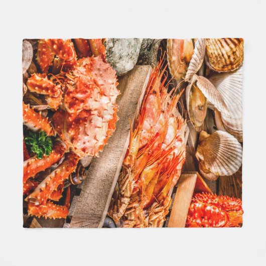 Seafood cuisine plate as an ocean gourmet dinner b fleece deken (Voorkant (Horizontaal))