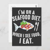 Seafood Diet Funny Zee Food Joke Briefkaart (Voorkant / Achterkant)