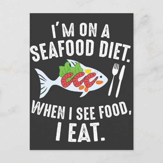 Seafood Diet Funny Zee Food Joke Briefkaart (Voorkant)