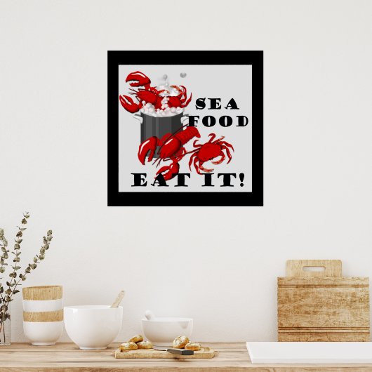 Seafood eet het op! Poster (Keuken)