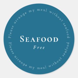 Seafood-Free Request Sticker, Navy - White Ronde Sticker