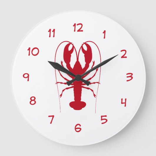Seafood Kitchen Lobster Clock Grote Klok (Voorkant)