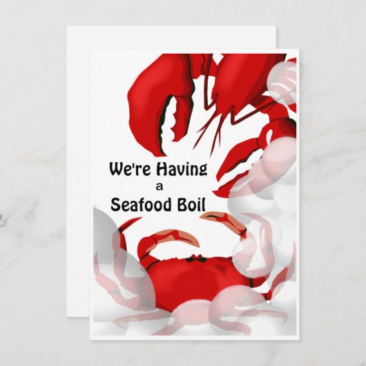 Seafood Lobster Crab - binnenuitnodiging Kaart (Voorkant / Achterkant)