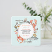 Seafood Medley Uitnodiging (Staand voorkant)
