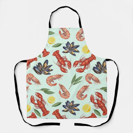 Seafood Mix beroemd gemaakt door Natasha Us Schort (Voorkant)