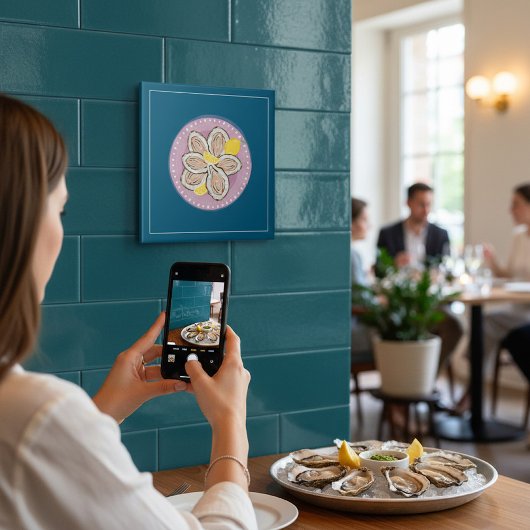 Seafood Oyster Platter Lemon Design Tegeltje