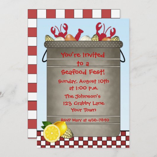 Seafood Party Kaart (Voorkant / Achterkant)