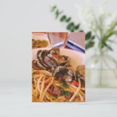 Seafood Pasta Clams Food Briefkaart (Staand voorkant)