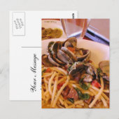 Seafood Pasta Clams Food Briefkaart (Voorkant / Achterkant)