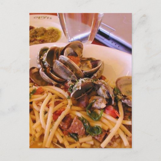 Seafood Pasta Clams Food Briefkaart (Voorkant)