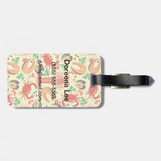 Seafood Patroon Bagagelabel (Achterkant horizontaal)