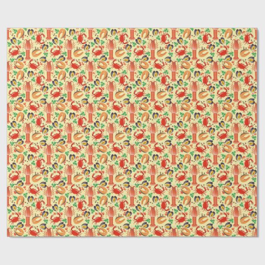Seafood Patroon Cadeaupapier (Vlak)