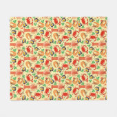 Seafood Patroon Fleece Deken (Voorkant (Horizontaal))