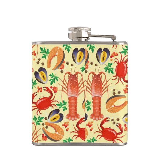 Seafood Patroon Heupfles (Achterkant)