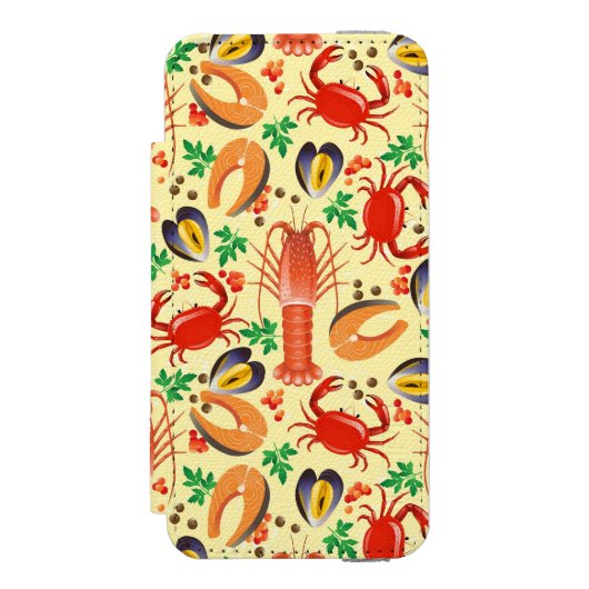 Seafood Patroon Incipio iPhone Portemonnee Hoesje (Voorkant Agenda)