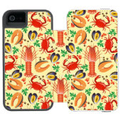Seafood Patroon Incipio iPhone Portemonnee Hoesje (Agenda Open)
