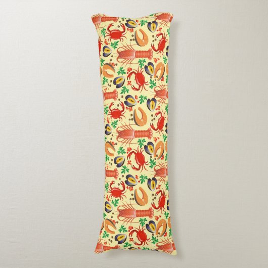 Seafood Patroon Lichaamskussen (Voorkant Verticaal)