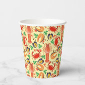 Seafood Patroon Papieren Bekers (Achterkant)