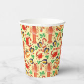 Seafood Patroon Papieren Bekers (Rechts)