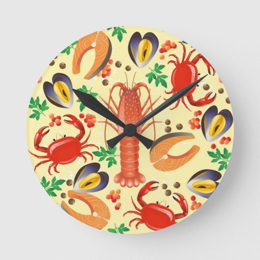 Seafood Patroon Ronde Klok (Voorkant)