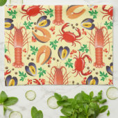 Seafood Patroon Theedoek (Gevouwen)