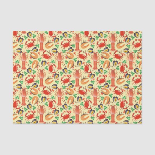 Seafood Patroon Tissuepapier (Voorkant)